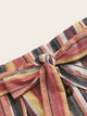 Plus Multicoloured Striped Button Front Skirt