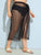 SHEIN Plus Tassel Trim Knot Sheer Mesh Cover Up Skirt