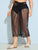 SHEIN Plus Tassel Trim Knot Sheer Mesh Cover Up Skirt