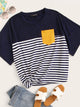  Plus Pocket Patched Striped Tee