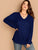  Plus V-Neck Rib Knit Solid Tee