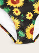 Plus Sunflower Print Knot Swimming Panty