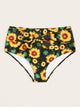 Plus Sunflower Print Knot Swimming Panty