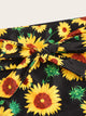 Plus Sunflower Print Knot Swimming Panty