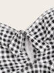 Plus Gingham Knot Front Swimming Top