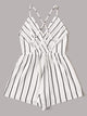 Plus Crisscross Back Striped Romper