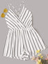 Plus Crisscross Back Striped Romper