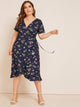 Plus Ditsy Floral Wrap Dress