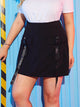 Plus Contrast Tape Double Pocket Mini Skirt