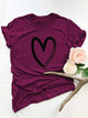 Plus Heart Print Short Sleeve Tee