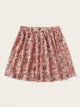 Plus Ditsy Floral Print Belted Skirt