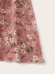 Plus Ditsy Floral Print Belted Skirt