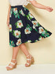 Plus Floral Print Skirt