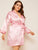 Plus Striped Satin Robe With Belt