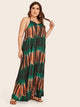 Plus Tie Dye Split Maxi Backless Dress