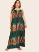 Plus Tie Dye Split Maxi Backless Dress