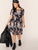  Plus Floral Print Semi Sheer Dress Without Cami