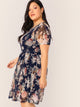  Plus Floral Print Semi Sheer Dress Without Cami