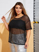 Plus Drop Shoulder Sheer Fishnet Top Without Cami