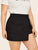 Plus Buckle Detail Pocket Asymmetrical Hem Skirt