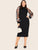 Plus 3D Appliques Mesh Raglan Sleeve Pencil Dress