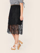 SHEIN Plus Solid Lace Overlay Skirt