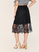 SHEIN Plus Solid Lace Overlay Skirt