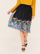 SHEIN Plus Elastic Waist Embroidery Mesh Flare Skirt