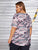 Plus Camouflage Print Criss Cross Tee