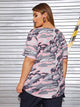 Plus Camouflage Print Criss Cross Tee