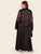 Plus Contrast Lace Satin Robe With Belt