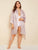 Plus Striped Satin Robe With Belt