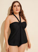 Plus Ruched Halter Top With High Waist Tankini