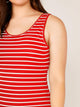  Plus Striped Print Bodycon Tank Dress