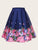 Plus Floral Print Flared Skirt