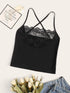 Plus Contrast Lace Cami Top