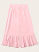 Plus Button Front Ruffle Hem Skirt