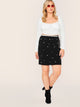 SHEIN Plus Pearl Beaded Skirt Without Chain