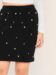 SHEIN Plus Pearl Beaded Skirt Without Chain