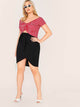 SHEIN Plus Paperbag Waist Wrap Asymmetrical Hem Belted Skirt