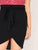 SHEIN Plus Paperbag Waist Wrap Asymmetrical Hem Belted Skirt