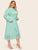 Plus Jabot Collar Guipure Lace Hem Belted Dress