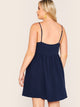  Plus Scallop Trim Flare Slip Dress