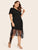 Plus Contrast Lace Asymmetrical Hem Dress