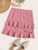 Plus Polka Dot Print Ruffle Hem Drawstring Skirt