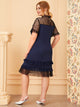 Plus Contrast Lace Ruffle Trim Dress