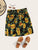 SHEIN Plus Paperbag Waist Sunflower Print Skirt