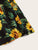 SHEIN Plus Paperbag Waist Sunflower Print Skirt