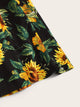 SHEIN Plus Paperbag Waist Sunflower Print Skirt