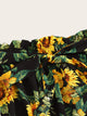 SHEIN Plus Paperbag Waist Sunflower Print Skirt